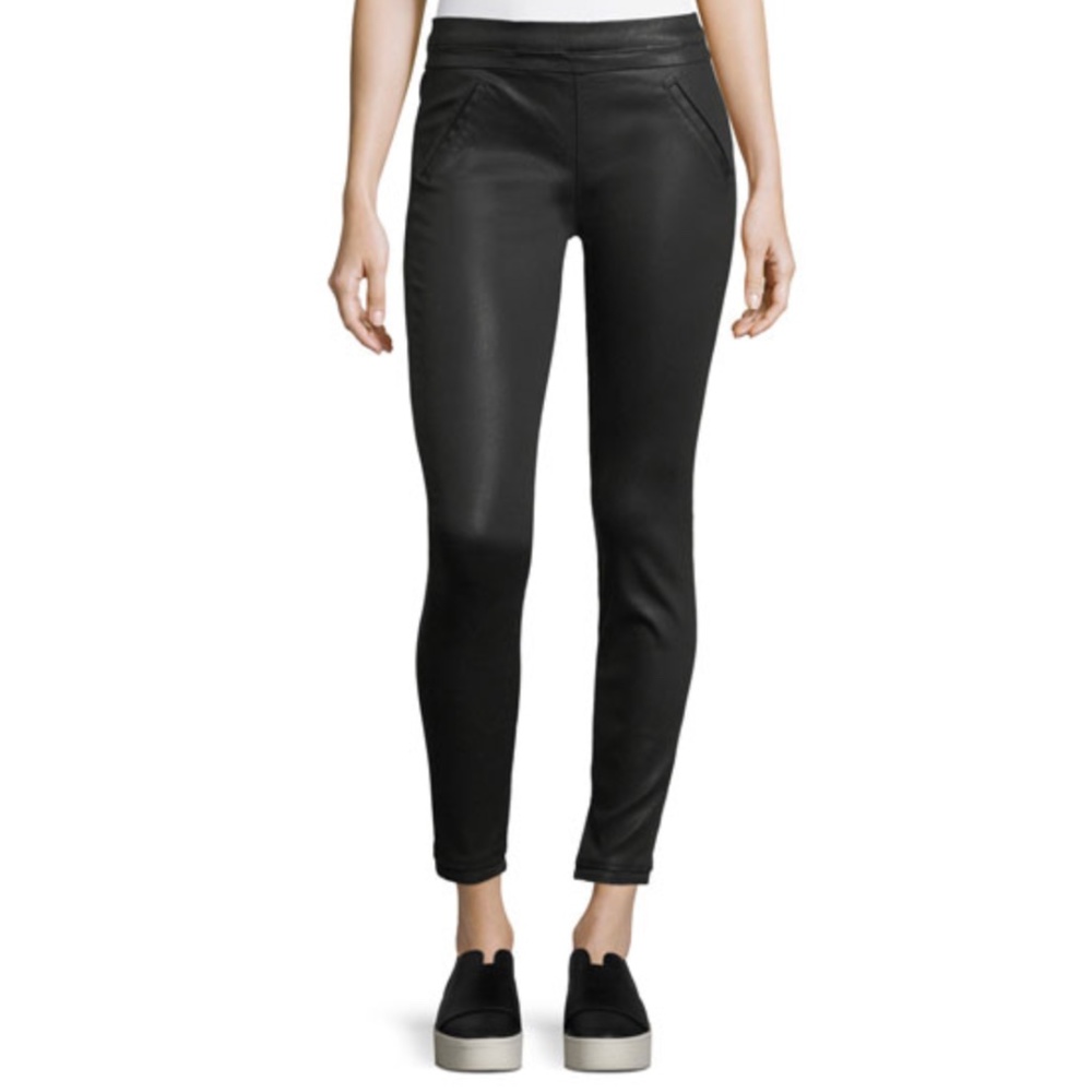 RtA 100% Lambskin Stretch Leather Skinny Pants With Slit Pockets Size S Black